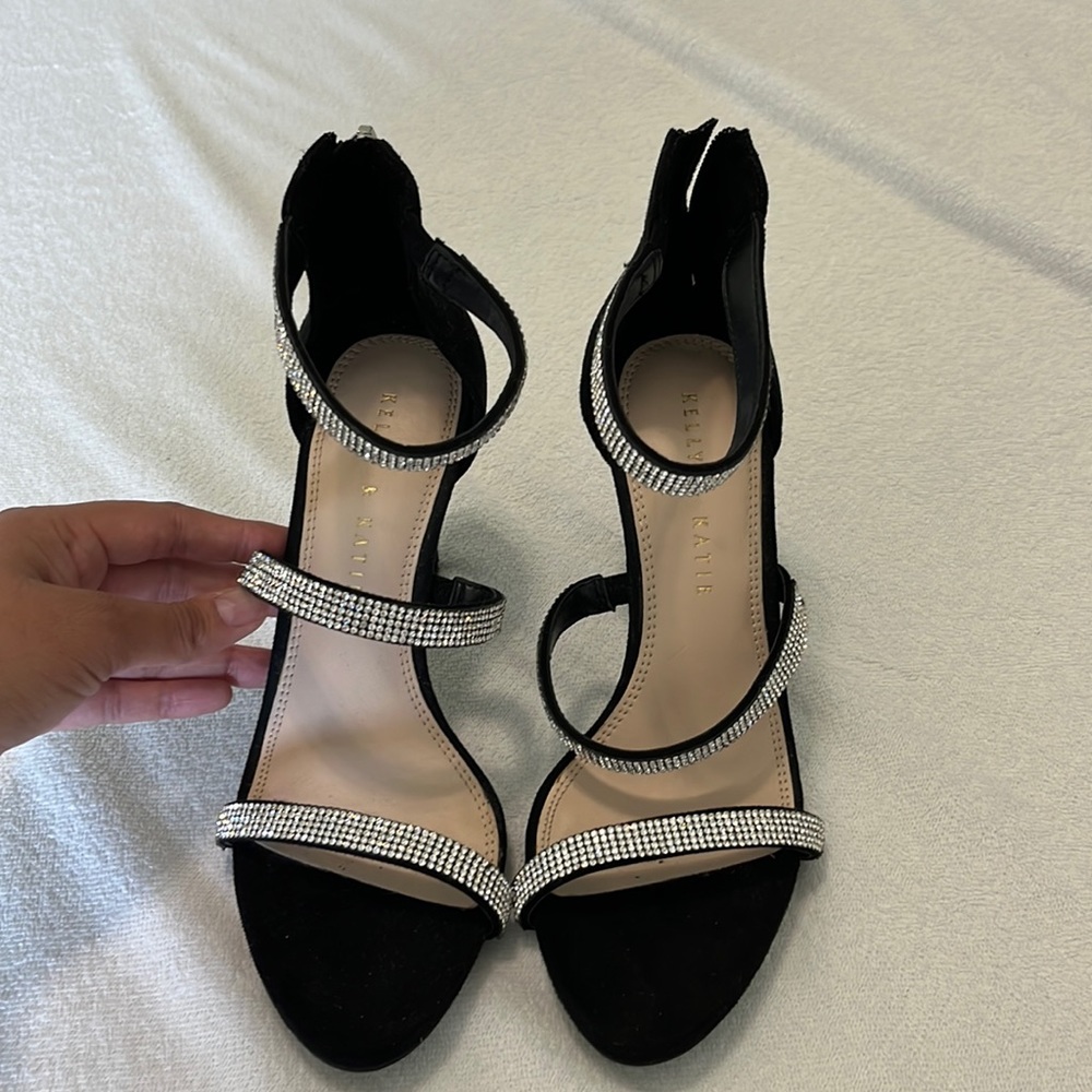 Rhinestone Black Heels